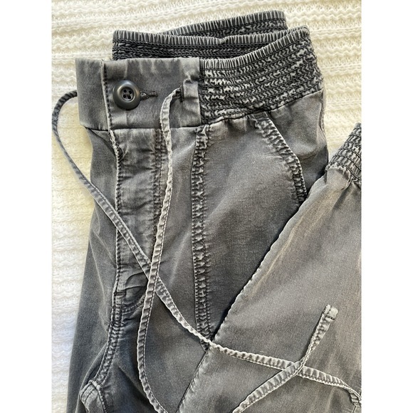 American Eagle 8 Short Jean Jogger Gray Washed Zipper Button Tie &  4 Pockets (D - Picture 2 of 6